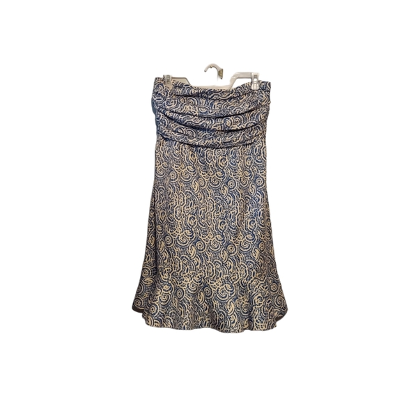 NWT The Limited Blue Dress Size 10 White Printed Strapless Wedding Guest Brunch - Picture 1 of 8
